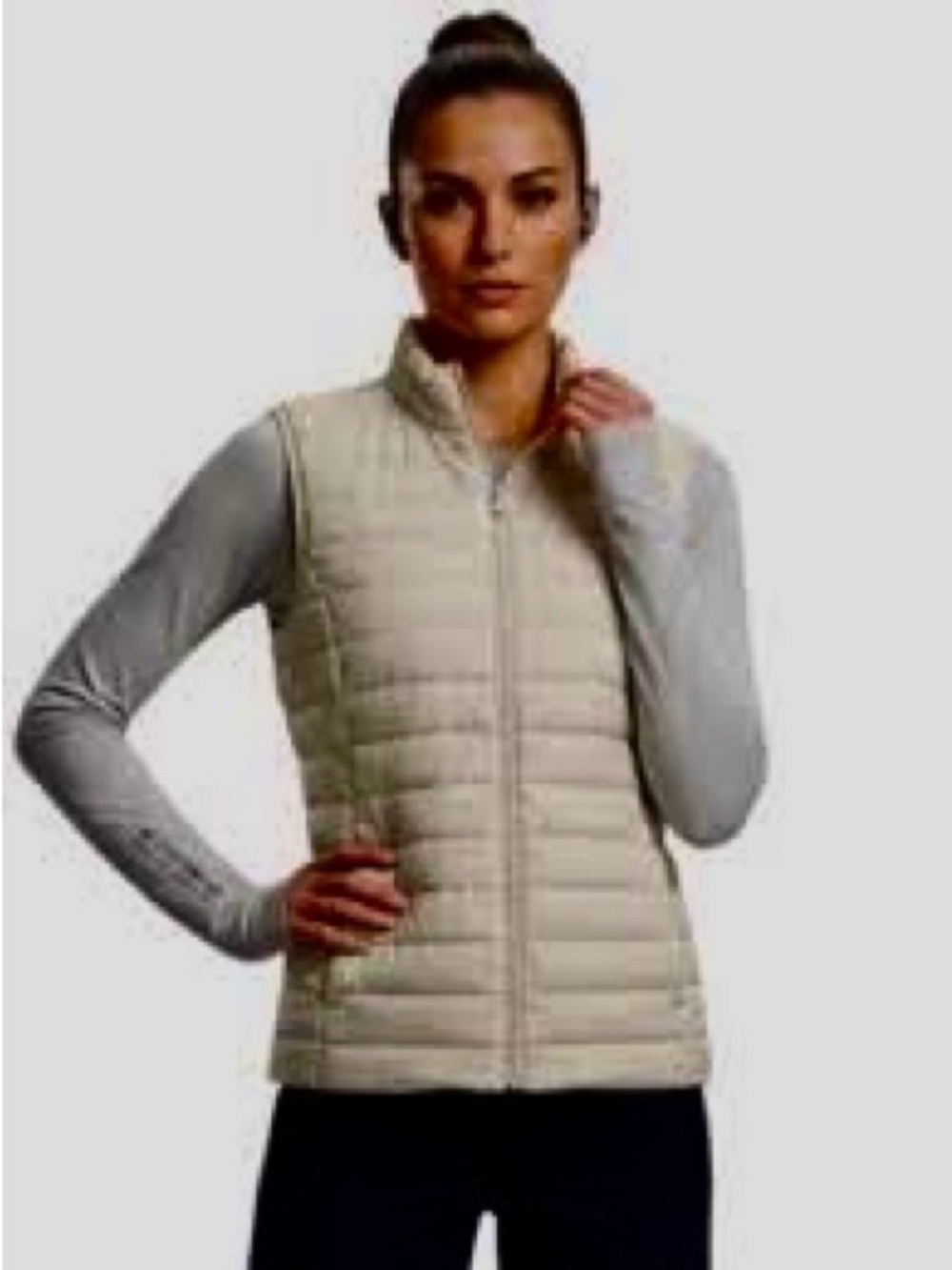 J. Jill Light Cream Quilted Packable Vest size extra large